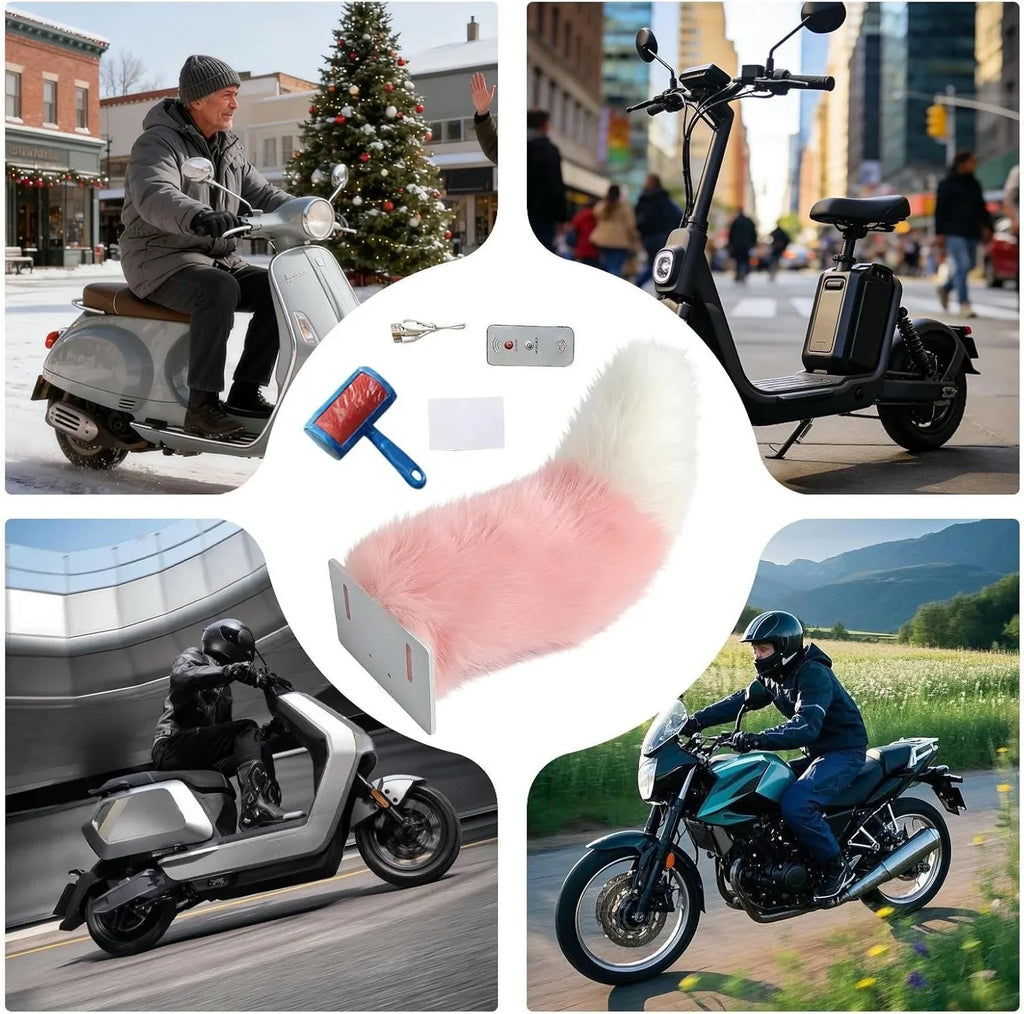 Electric Wagging Animal Tail for Car Motorcycle Decor Remote Controlled shake Plush Tail Funny Auto Accessory Fox Tail Ornament