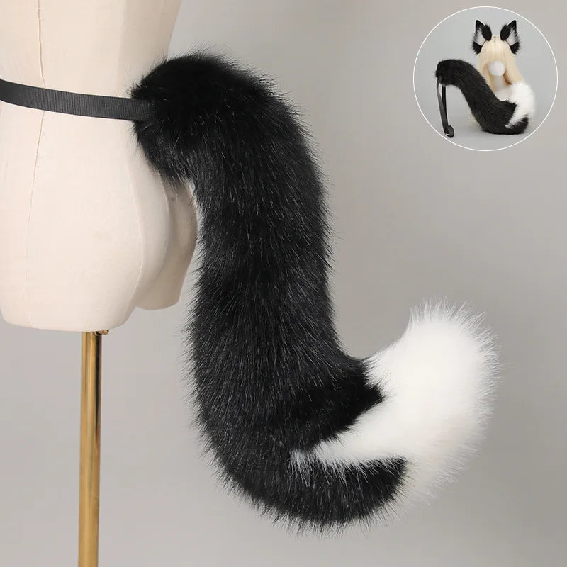 Animal Tail Plush Cat Fox Dog Tail Anime Cosplay Costume Props Anime Conference COS Party Furry Tail with Adjustable Belt