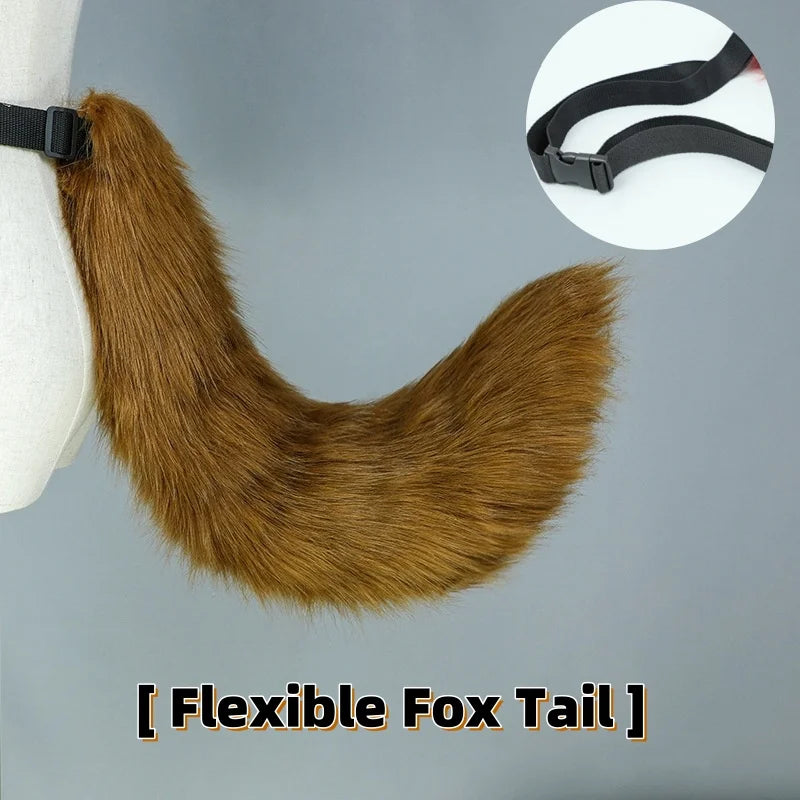 New Adjustable Belt Handmade Imitation Dog Tail Adult Night Party Cute Role Cosplay Outfit Plush Fox Tail Pros