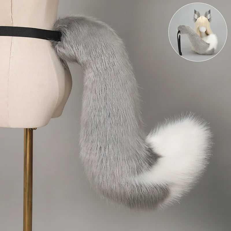Animal Tail Plush Cat Fox Dog Tail Anime Cosplay Costume Props Anime Conference COS Party Furry Tail with Adjustable Belt