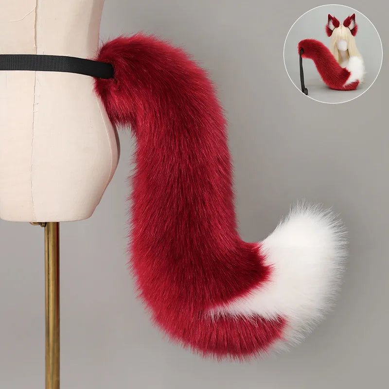Animal Tail Plush Cat Fox Dog Tail Anime Cosplay Costume Props Anime Conference COS Party Furry Tail with Adjustable Belt
