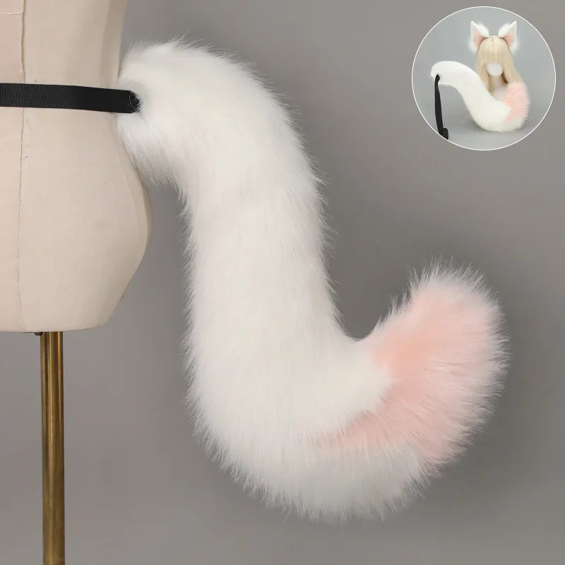 Animal Tail Plush Cat Fox Dog Tail Anime Cosplay Costume Props Anime Conference COS Party Furry Tail with Adjustable Belt
