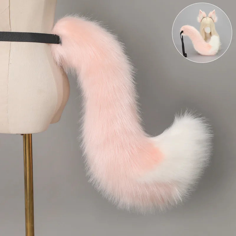 Animal Tail Plush Cat Fox Dog Tail Anime Cosplay Costume Props Anime Conference COS Party Furry Tail with Adjustable Belt