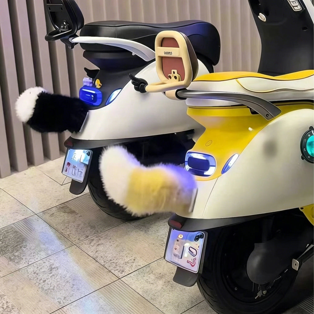 Electric Wagging Animal Tail for Car Motorcycle Decor Remote Controlled shake Plush Tail Funny Auto Accessory Fox Tail Ornament