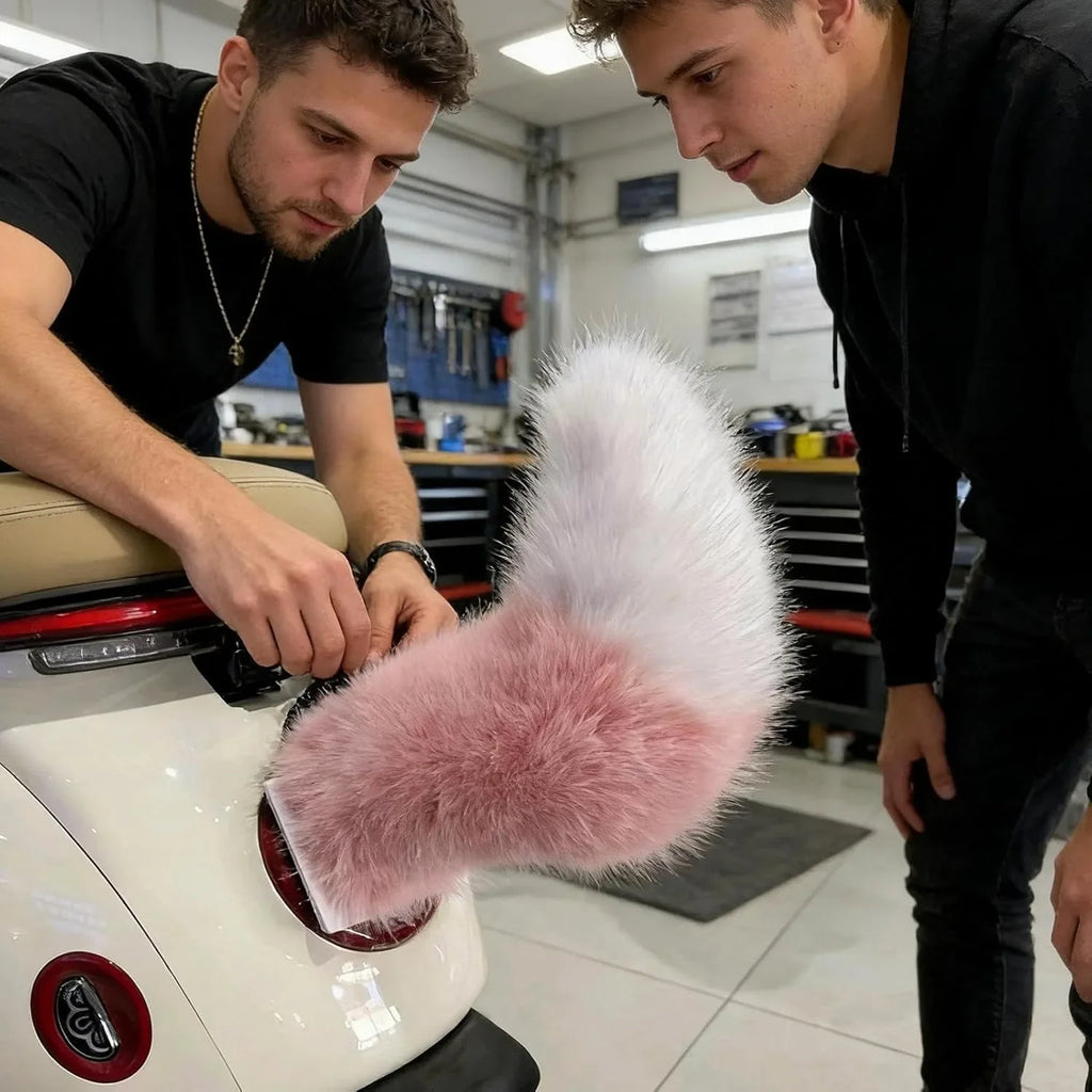 Electric Wagging Animal Tail for Car Motorcycle Decor Remote Controlled shake Plush Tail Funny Auto Accessory Fox Tail Ornament