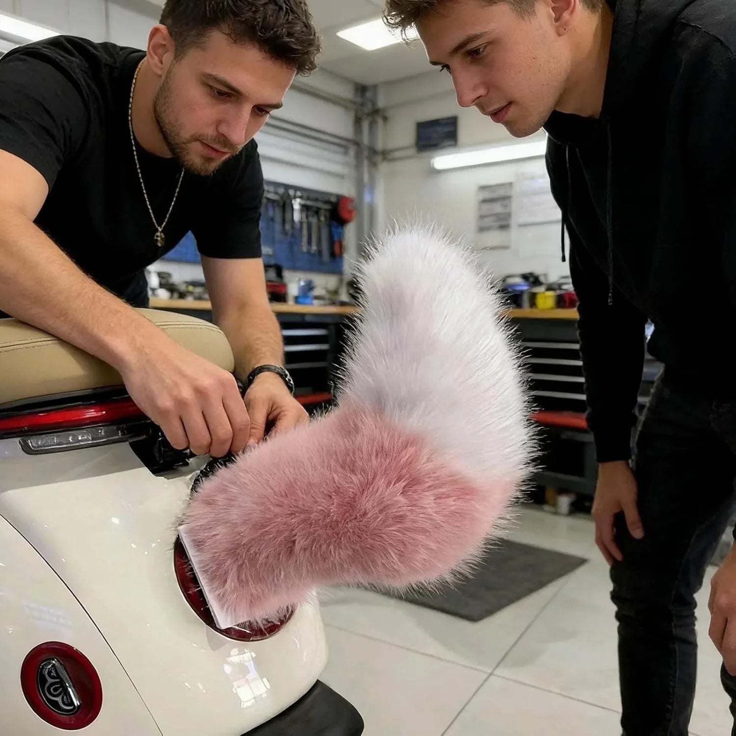 Electric Wagging Animal Tail for Car Motorcycle Decor Remote Controlled shake Plush Tail Funny Auto Accessory Fox Tail Ornament